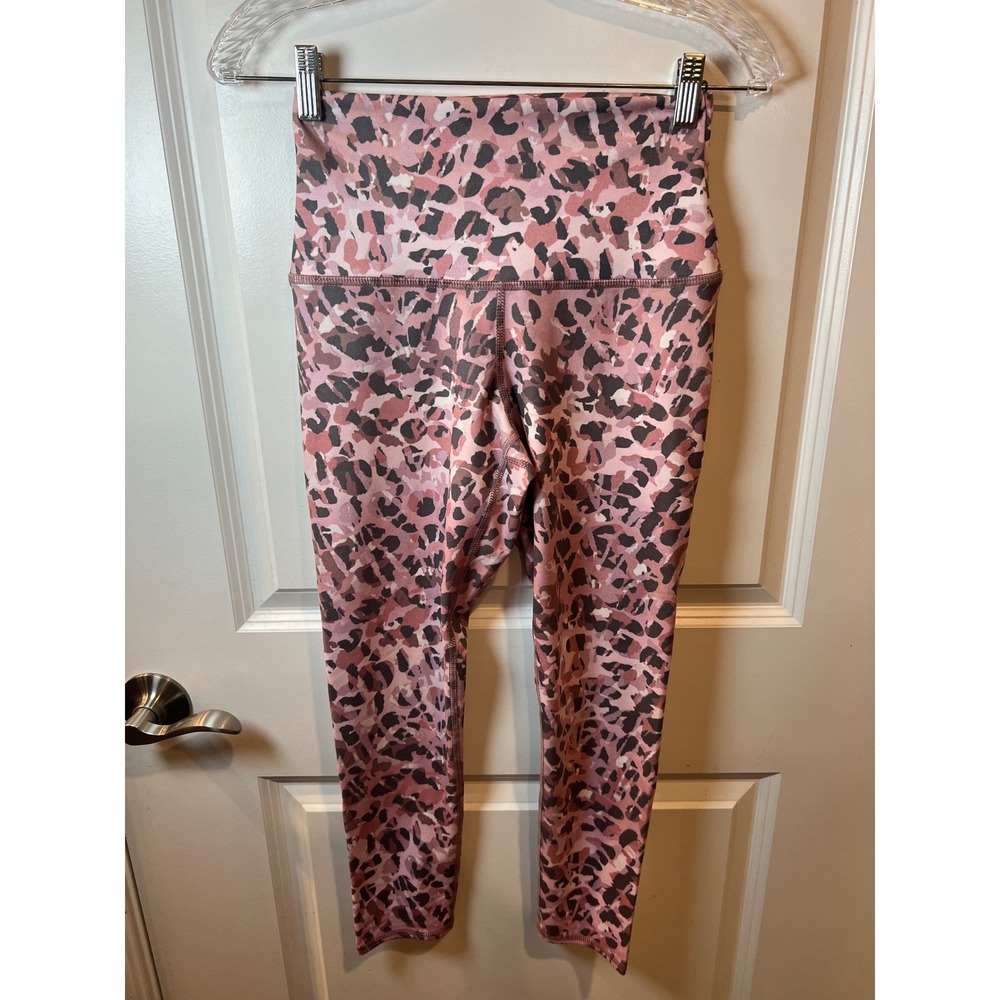 Evolution and Creation Womens Leggings Leopard Animal Print Pink Size S